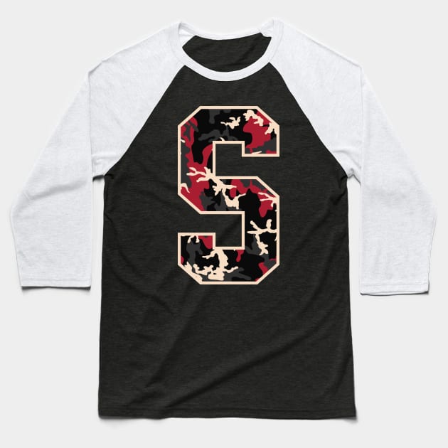 Initial Capital Letter S Camo Alphabet Gift Women Men Kids Baseball T-Shirt by teeleoshirts